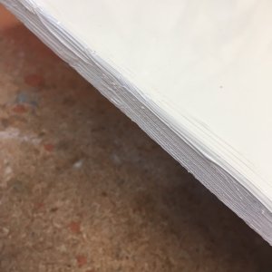 Gelcoat paste on new hatch cover edges.