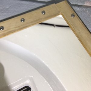 Underside view of cleat installation.