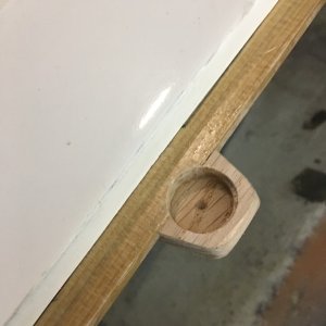 Magnet will sit flush in holder with expoy. Opposite magnet is placed flush in hatch cover.