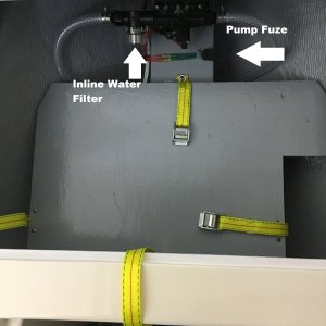 Both tank hold-down straps installed