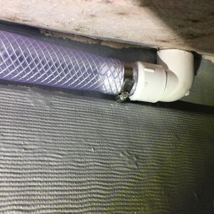 PVC connects to flexible hose underneath so it has flexible connections on both ends.