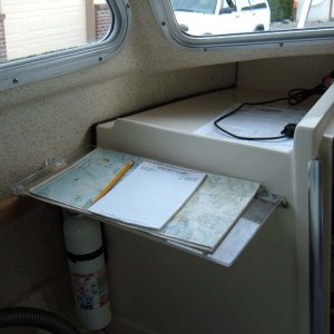 Removable Chart Table
Cord is for laptop / GPS connection
