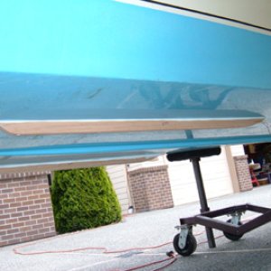 Media 'Skegs are 1"x 2"x 4'Oak attached to hull with bronze fasteners and 5200' in album 'Had to buy it ,the colors matched'