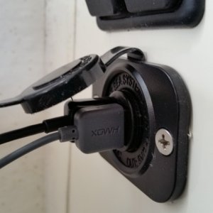 Double USB port for phone and tablet charging.