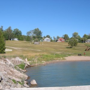 Media 'Another view of Lime Island Harbor and rental DNR cabins' in album 'Herring or Cisco; what we went fishing for.'