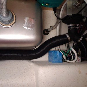 Looking up under sink