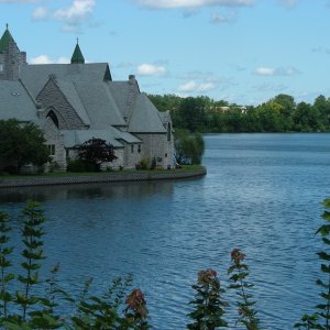 Beautiful waterfront church in Seneca Falls.