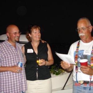 Rev. DaveS conducting the
christening for MY HEAVEN.
Owners Bryrick & Casey