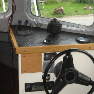 Varnished square in the upper left.