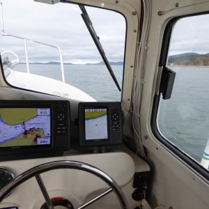 Going out Guemes Channel, making good time at almost 18 knots and 3600 rpm, thanks to a 2-3 knot current.
