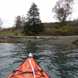 Finding the one tiny beach for landing on Blind Island