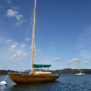 Beautiful wood sailboat