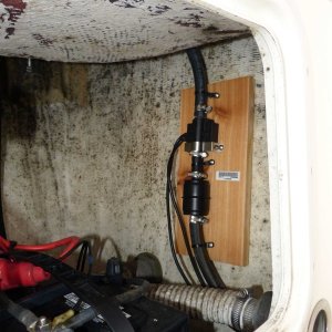 Media 'Garmin GFS 10 Fuel flow meter.  Ignore the mold....it's now gone.' in album 'Jean Marie in her home port, Sportcraft Landing in Oregon City.  She's a documented vessel, so hailing port is a required marking. No state registration numbers and I like the clean look on the bow.'
