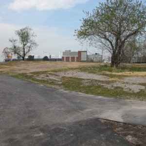 Entrance to park beside Norfolk Midtown Tunnel entrance.