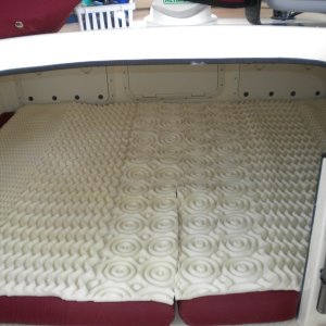 Media '1.5" Foam mattress topper from Costco.' in album 'I finally got to use my new HVLP 2.5 spray gun. Big capacity for Gel Coat and Latex paints.'