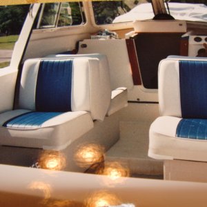 Two seats for four people capacity plus step aboard and storage