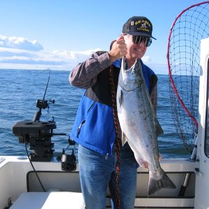 Dad and his nice 15lb coho.