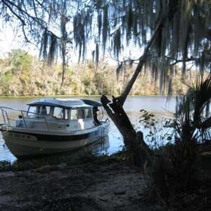 Anchored at an Indian "Midden" island south of Astor.  Created with cast off shells