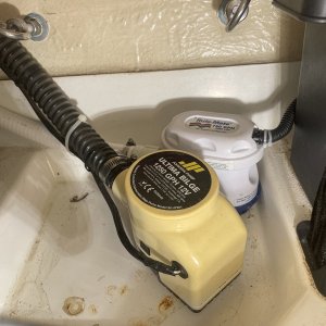 without a self draining cockpit, one pump was not OK...one is none and two is one... BACKUP please