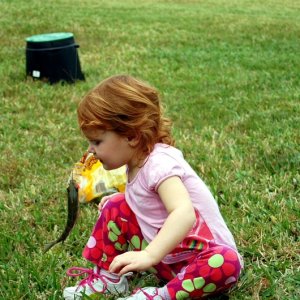 My granddaugher catching her first fish!