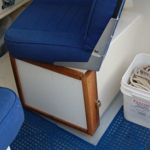 Media 'Locking compartment for 16 footer' in album 'Factory installed receptical looking astern. Maybe 1/4 clearance between seat and receptical'