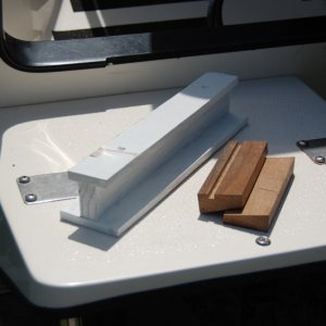 I-Beam is 2 1/4 inches tall and fits under AC on outside. Wedges go on top and when squeezed together hold AC in place in window. Slot in wedge goes in window frame