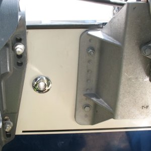 Media 'Splashwell drain, finished, transom' in album 'Brass splashwell drain tube removed. I used a hacksaw blade and cut three slits (through the tube lengthwise), then dented one edge in with a cold chisel and grabbed it with vise grips to pull it out (not hard since it was barely sealed).'