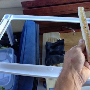 Media 'Gorilla glue for extra strength' in album 'Finished utility/spice rack behind galley'