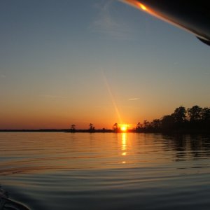 Media 'Sunset over Pamlico River as seen from GCSP (20FEB10)' in album 'Plying a very peaceful Neuse River (20FEB10'