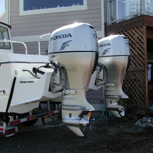 Media 'Hondas on short brackets.' in album 'Surprise! Unexpectedly, Boat is near completion, a month early.'
