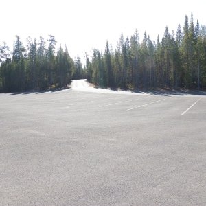The boat trailer parking lot at Grants Village.