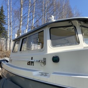Media 'Original antenna location, in the way, easy to trip over while going to bow' in album 'Applying the new name, vinyl sticker from Boats US'