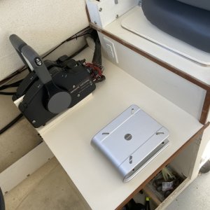 Removed old seat, adding new seat and this ?poor man?s? shock absorber, just provides some flex and give for the old back