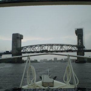 Coming into the Wilmington riverfront...in the rain.