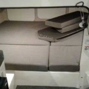 Split matress for easier forward storage access