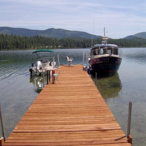 100 ft. dock and a five mile lake.