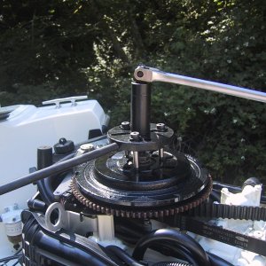 Media 'OMC tools, pop flywheel off tapered shaft.' in album 'July 2002, Picked up new C-Dory @ Northwest Outlet, Superior, Wi., and trailer home to Va.'
