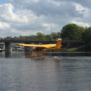 Not something you see every day on the St. John\'s River. An experimental float plane!