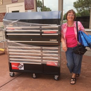 Joyce with new tool box for Hontoon Island
