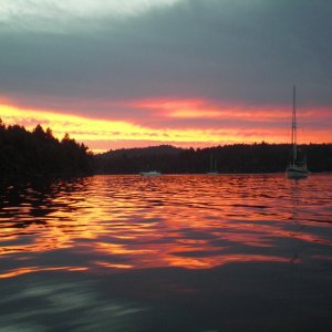 Sunset, Clam Bay, Thetis Island.