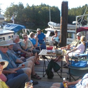 Happy Hour on the dock at Conover Cove.