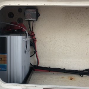 Solar Panel Controller Starboard. The controllers are affixed using hook & loop fasteners.