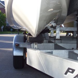 Previous front bunks.  It was too narrow and put too much pressure on the bottom of the sponsons to load the boat.