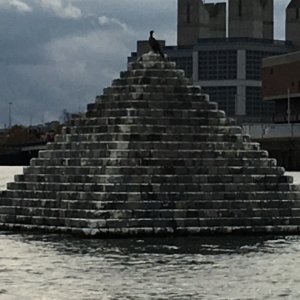 Media 'Modern sculpture on the Boston waterfront.' in album 'Beach combing on Rainsford Island in the Boston Harbor.'