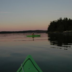 Media 'Stacy (C-CHANGE) sunset kayak in Pirates Cove' in album 'ROCK-C  
Montague Harbour'