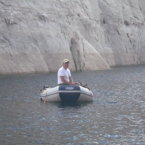 Heinz testing his new dinghy