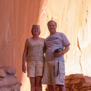Media 'Heinz & Diane at the Indian Ruin hieroglyphs' in album 'Helping hands assist fixing See-Saw's canvas'