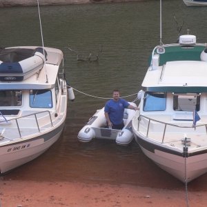 Robert is launching his new dinghy to go fishing, a great passion of his...