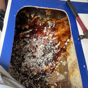 THICK super sticky resin stuff coating entire hull