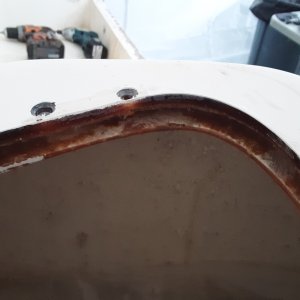 Media 'cleaned out' in album 'used the aluminum tool I made in the drill to remove the core'